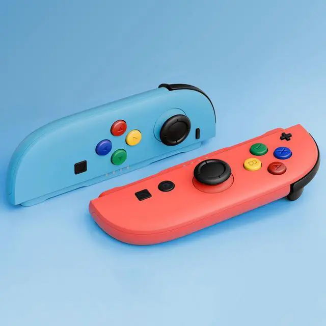 Alt view image 5 of 7 - Replacement Shell Buttons for Joycon 2, Custom Housing Faceplate Case + Decorative Strips + ABXY Direction Keys + Tools for Nintendo Switch 2 Controller - Essence Version - Blue & Orange @