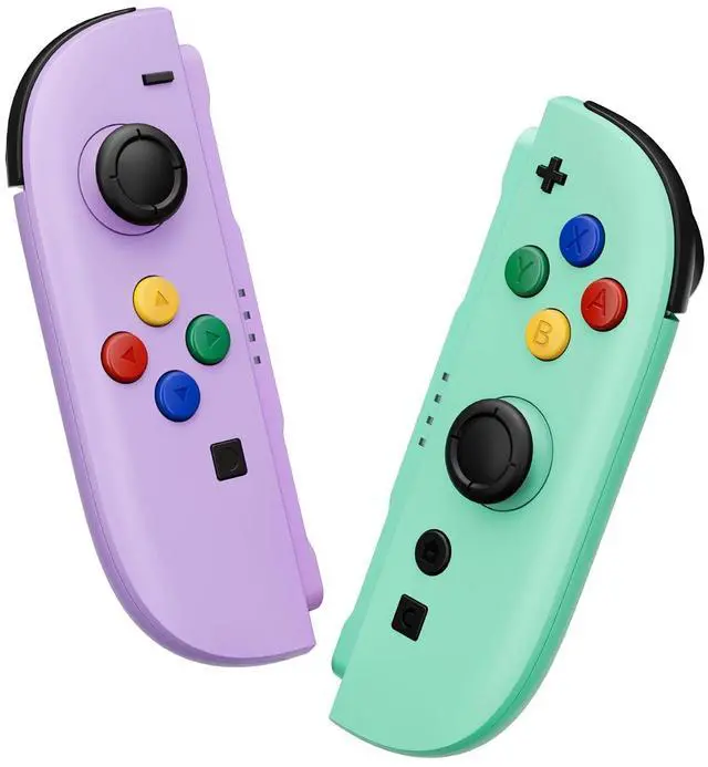 Alt view image 2 of 7 - Replacement Shell Buttons for Joycon 2, Custom Housing Faceplate Case + Decorative Strips + ABXY Direction Keys Tools for Nintendo Switch 2 Controller - Purple & Green - Essence Version @