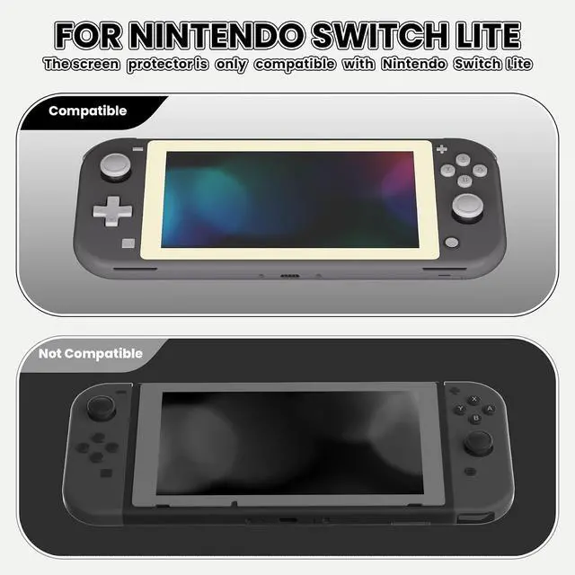 Alt view image 3 of 7 - 9H Tempered Glass Screen Protector for Nintendo Switch Lite, 2 Pack, 0.5mm Thickness, 99.9% Transparency, Easy Application, Protects Scratches, Drops, and Bumps @