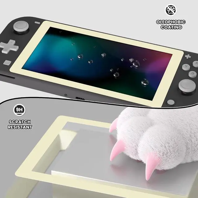 Alt view image 4 of 7 - 9H Tempered Glass Screen Protector for Nintendo Switch Lite, 2 Pack, 0.5mm Thickness, 99.9% Transparency, Easy Application, Protects Scratches, Drops, and Bumps @