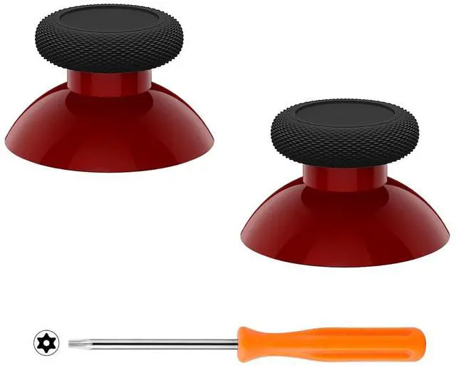Main image of Replacement Thumbsticks for Xbox Core Wireless Controller, Joysticks Repair Kit for Xbox Series X/S Controller, Custom Analog Stick Buttons for Xbox One S/X/Elite - Carmine Red & Black @
