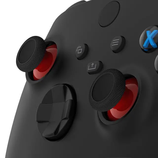 Alt view image 3 of 7 - Replacement Thumbsticks for Xbox Core Wireless Controller, Joysticks Repair Kit for Xbox Series X/S Controller, Custom Analog Stick Buttons for Xbox One S/X/Elite - Carmine Red & Black @