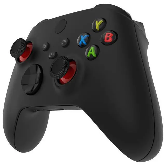 Alt view image 4 of 7 - Replacement Thumbsticks for Xbox Core Wireless Controller, Joysticks Repair Kit for Xbox Series X/S Controller, Custom Analog Stick Buttons for Xbox One S/X/Elite - Carmine Red & Black @