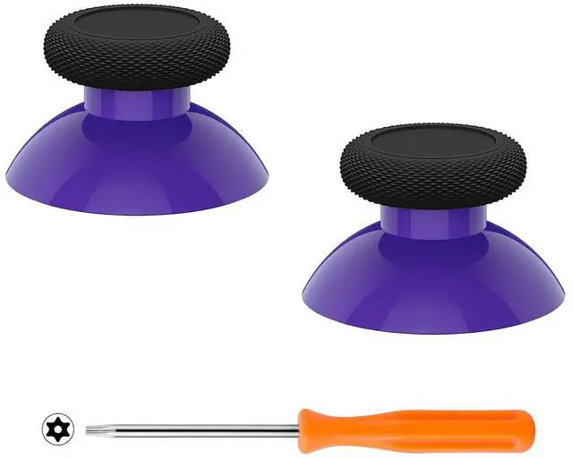 Main image of Replacement Thumbsticks for Xbox Core Wireless Controller, Joysticks Repair Kit for Xbox Series X/S Controller, Custom Analog Stick Buttons for Xbox One S/X/Elite - Purple & Black @