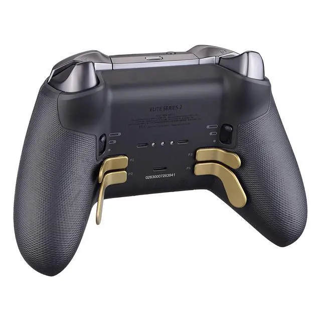 Alt view image 4 of 7 - 4 pcs Metal Gold Stainless Steel Paddles, Replacement Parts Video Games Accessories Kits Interchangeable Hair Trigger Locks for Xbox One Elite, Xbox Elite Seies 2 & Elite 2 Core Controller @