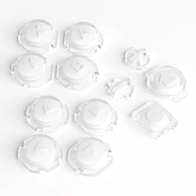 Main image of Replacement Two-Tone Jelly Buttons for JoyCon, White & Clear with Symbols Custom Controller ABXY Direction Home Capture + - Keys, DIY Action Face Buttons for Nintendo Switch & Switch OLED @