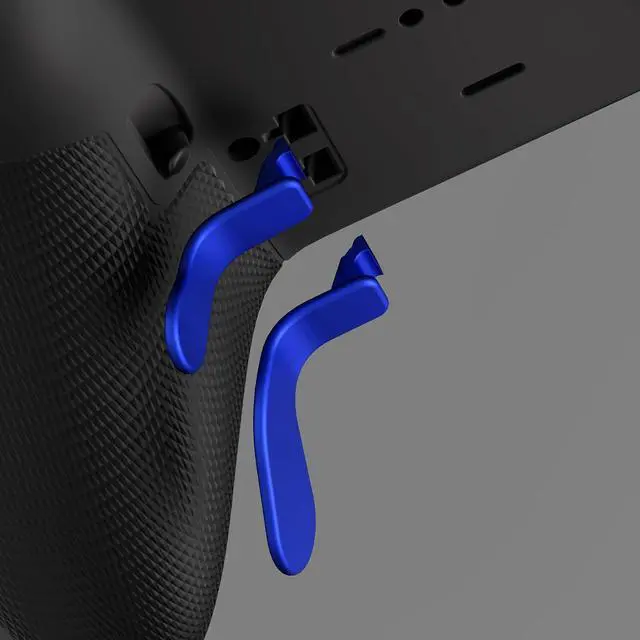 Alt view image 3 of 7 - 4 pcs Metallic Blue Stainless Steel Paddles, Replacement Interchangeable Hair Trigger Locks for Xbox One Elite, Xbox Elite Series 2 & Elite 2 Core Controller @