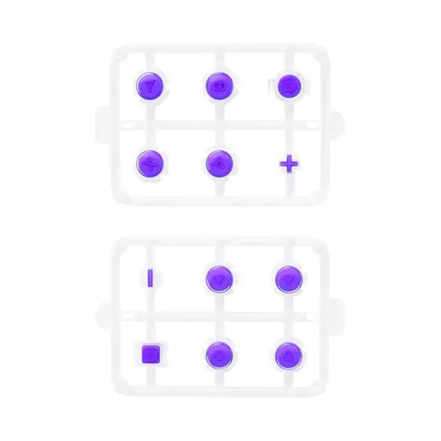 Alt view image 2 of 7 - Replacement Two-Tone Jelly Buttons for JoyCon, Purple & Clear with Symbols Custom Controller ABXY Direction Home Capture + - Keys, DIY Action Face Buttons for Nintendo Switch & Switch OLED @