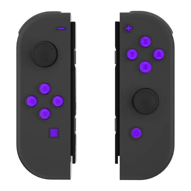 Alt view image 3 of 7 - Replacement Two-Tone Jelly Buttons for JoyCon, Purple & Clear with Symbols Custom Controller ABXY Direction Home Capture + - Keys, DIY Action Face Buttons for Nintendo Switch & Switch OLED @