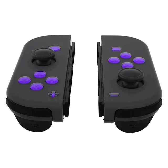 Alt view image 4 of 7 - Replacement Two-Tone Jelly Buttons for JoyCon, Purple & Clear with Symbols Custom Controller ABXY Direction Home Capture + - Keys, DIY Action Face Buttons for Nintendo Switch & Switch OLED @