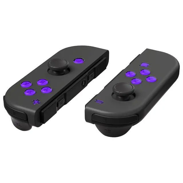 Alt view image 5 of 7 - Replacement Two-Tone Jelly Buttons for JoyCon, Purple & Clear with Symbols Custom Controller ABXY Direction Home Capture + - Keys, DIY Action Face Buttons for Nintendo Switch & Switch OLED @
