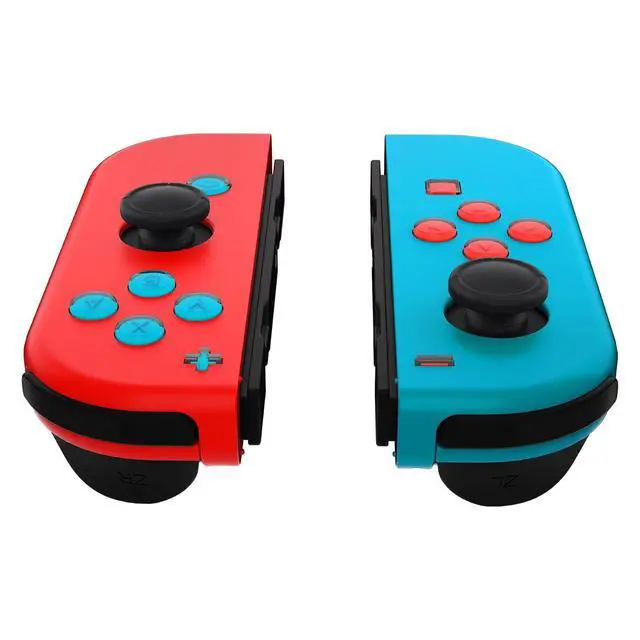 Alt view image 4 of 7 - Replacement Two-Tone Jelly Buttons for JoyCon, Red Blue & Clear w/Symbols Custom Controller ABXY Direction Home Capture + - Keys, DIY Action Face Buttons for Nintendo Switch & Switch OLED @