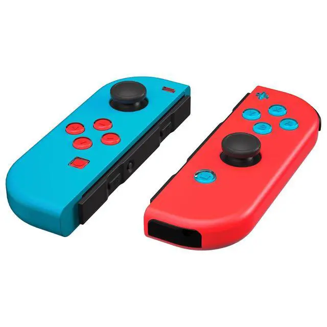 Alt view image 6 of 7 - Replacement Two-Tone Jelly Buttons for JoyCon, Red Blue & Clear w/Symbols Custom Controller ABXY Direction Home Capture + - Keys, DIY Action Face Buttons for Nintendo Switch & Switch OLED @