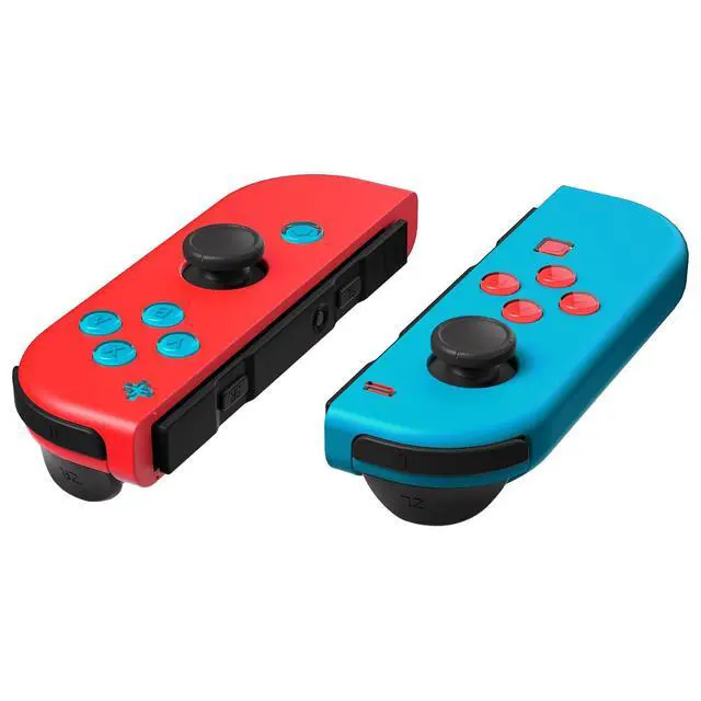 Alt view image 5 of 7 - Replacement Two-Tone Jelly Buttons for JoyCon, Red Blue & Clear w/Symbols Custom Controller ABXY Direction Home Capture + - Keys, DIY Action Face Buttons for Nintendo Switch & Switch OLED @