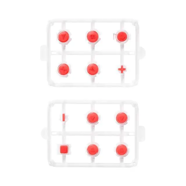 Alt view image 2 of 7 - Replacement Two-Tone Jelly Buttons for JoyCon, Red & Clear with Symbols Custom Controller ABXY Direction Home Capture + - Keys, DIY Action Face Buttons for Nintendo Switch & Switch OLED @