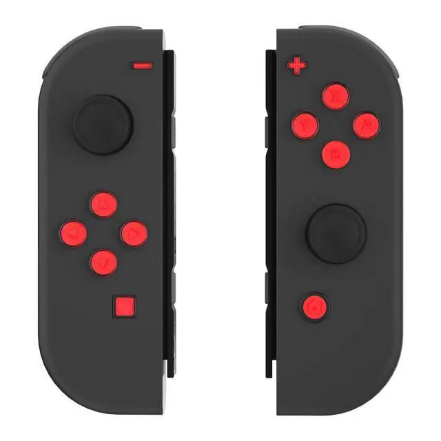 Alt view image 3 of 7 - Replacement Two-Tone Jelly Buttons for JoyCon, Red & Clear with Symbols Custom Controller ABXY Direction Home Capture + - Keys, DIY Action Face Buttons for Nintendo Switch & Switch OLED @