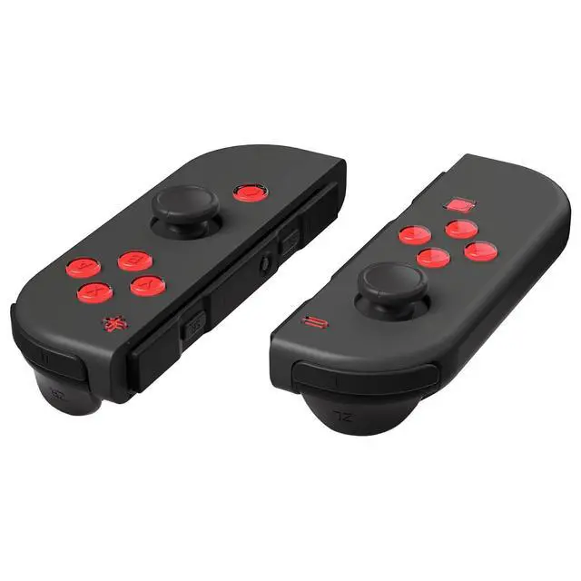 Alt view image 5 of 7 - Replacement Two-Tone Jelly Buttons for JoyCon, Red & Clear with Symbols Custom Controller ABXY Direction Home Capture + - Keys, DIY Action Face Buttons for Nintendo Switch & Switch OLED @
