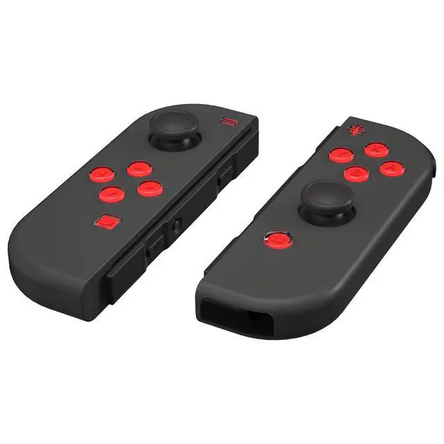 Alt view image 6 of 7 - Replacement Two-Tone Jelly Buttons for JoyCon, Red & Clear with Symbols Custom Controller ABXY Direction Home Capture + - Keys, DIY Action Face Buttons for Nintendo Switch & Switch OLED @