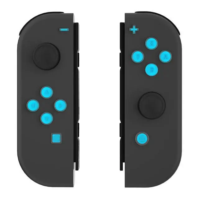 Alt view image 3 of 7 - Replacement Two-Tone Jelly Buttons for JoyCon, Blue & Clear with Symbols Custom Controller ABXY Direction Home Capture + - Keys, DIY Action Face Buttons for Nintendo Switch & Switch OLED @