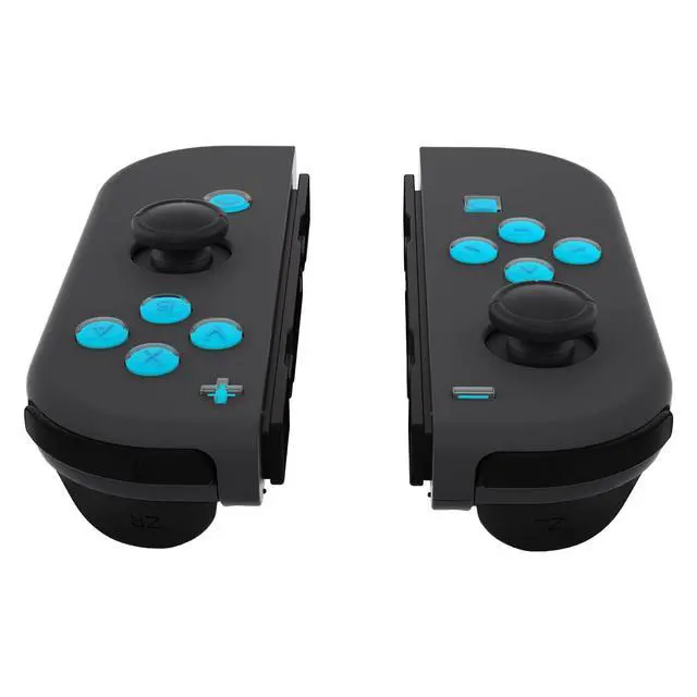 Alt view image 4 of 7 - Replacement Two-Tone Jelly Buttons for JoyCon, Blue & Clear with Symbols Custom Controller ABXY Direction Home Capture + - Keys, DIY Action Face Buttons for Nintendo Switch & Switch OLED @
