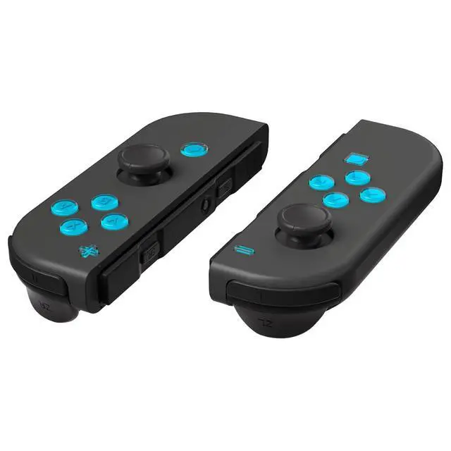 Alt view image 5 of 7 - Replacement Two-Tone Jelly Buttons for JoyCon, Blue & Clear with Symbols Custom Controller ABXY Direction Home Capture + - Keys, DIY Action Face Buttons for Nintendo Switch & Switch OLED @