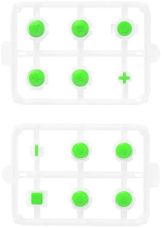 Alt view image 2 of 7 - Replacement Two-Tone Jelly Buttons for JoyCon, Green & Clear with Symbols Custom Controller ABXY Direction Home Capture + - Keys, DIY Action Face Buttons for Nintendo Switch & Switch OLED @