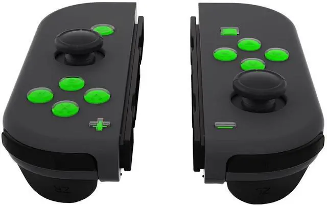 Alt view image 4 of 7 - Replacement Two-Tone Jelly Buttons for JoyCon, Green & Clear with Symbols Custom Controller ABXY Direction Home Capture + - Keys, DIY Action Face Buttons for Nintendo Switch & Switch OLED @