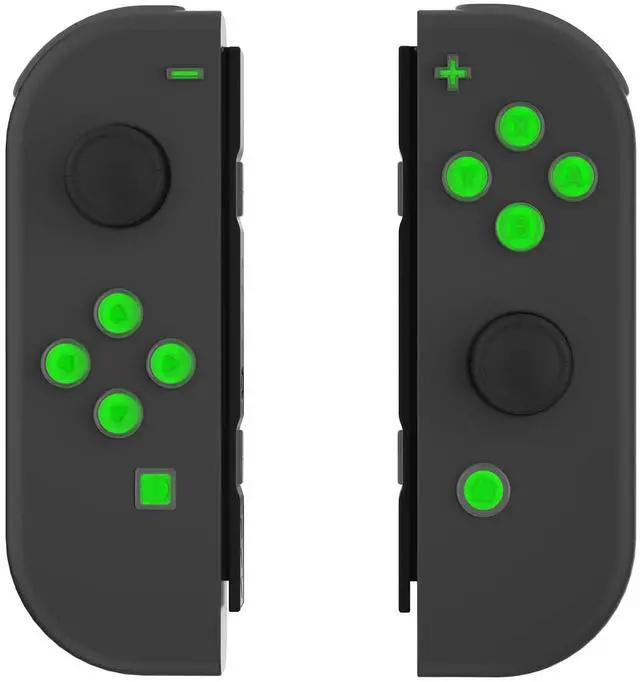 Alt view image 3 of 7 - Replacement Two-Tone Jelly Buttons for JoyCon, Green & Clear with Symbols Custom Controller ABXY Direction Home Capture + - Keys, DIY Action Face Buttons for Nintendo Switch & Switch OLED @