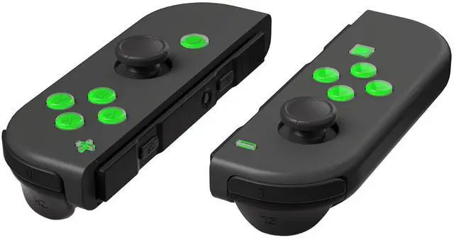 Alt view image 5 of 7 - Replacement Two-Tone Jelly Buttons for JoyCon, Green & Clear with Symbols Custom Controller ABXY Direction Home Capture + - Keys, DIY Action Face Buttons for Nintendo Switch & Switch OLED @