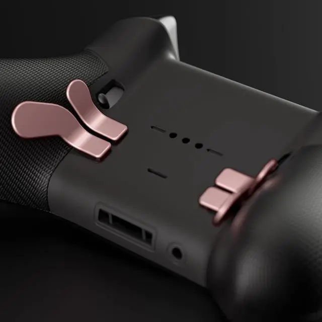Alt view image 5 of 7 - 4 pcs Metallic Rose Gold Stainless Steel Paddles, Replacement Interchangeable Hair Trigger Locks for Xbox One Elite, Xbox Elite Series 2 & Elite 2 Core Controller @