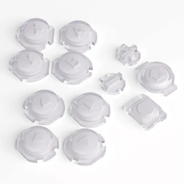 Main image of Replacement Two-Tone Jelly Buttons for JoyCon, New Hope Gray & Clear w/Symbols Custom Controller ABXY Direction Home Capture + - Keys, Action Face Button for Nintendo Switch & Switch OLED @