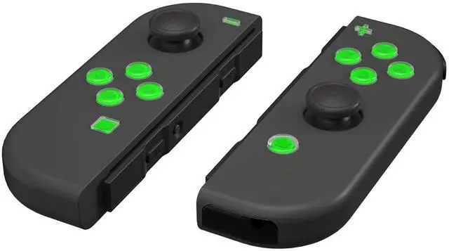 Alt view image 6 of 7 - Replacement Two-Tone Jelly Buttons for JoyCon, Green & Clear with Symbols Custom Controller ABXY Direction Home Capture + - Keys, DIY Action Face Buttons for Nintendo Switch & Switch OLED @