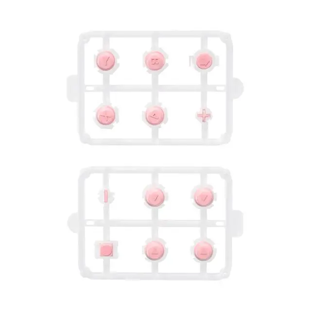 Alt view image 2 of 7 - Replacement Two-Tone Jelly Buttons for JoyCon, Pale Red & Clear w/Symbols Custom Controller ABXY Direction Home Capture + - Keys, DIY Action Face Buttons for Nintendo Switch & Switch OLED @