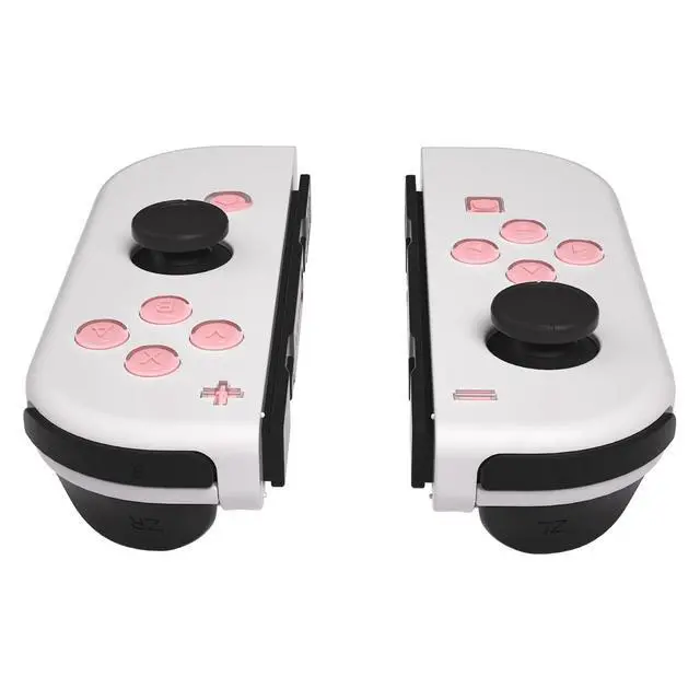 Alt view image 4 of 7 - Replacement Two-Tone Jelly Buttons for JoyCon, Pale Red & Clear w/Symbols Custom Controller ABXY Direction Home Capture + - Keys, DIY Action Face Buttons for Nintendo Switch & Switch OLED @