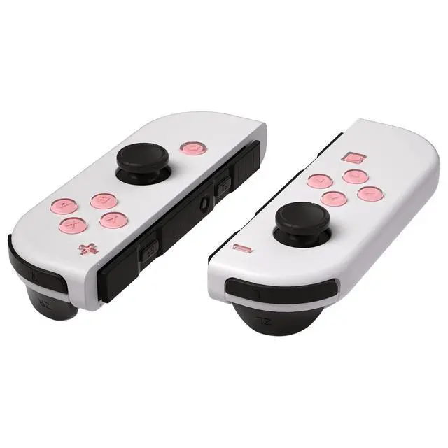 Alt view image 5 of 7 - Replacement Two-Tone Jelly Buttons for JoyCon, Pale Red & Clear w/Symbols Custom Controller ABXY Direction Home Capture + - Keys, DIY Action Face Buttons for Nintendo Switch & Switch OLED @