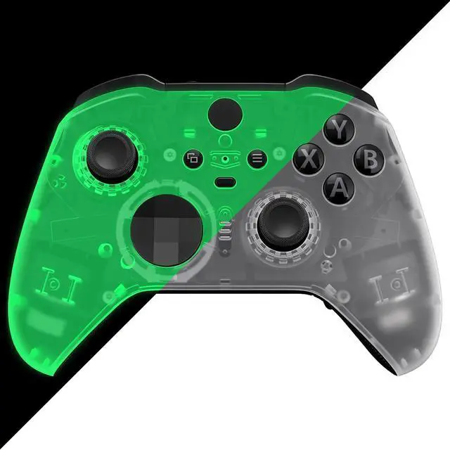 Main image of Replacement Faceplate Cover for Xbox One Elite Controller Series 2, Glow in Dark - Green Custom DIY Front Housing Shell Case & Accent Rings for Xbox Elite Series 2 Core - Model 1797 @