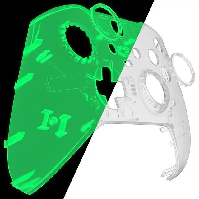 Alt view image 5 of 7 - Replacement Faceplate Cover for Xbox One Elite Controller Series 2, Glow in Dark - Green Custom DIY Front Housing Shell Case & Accent Rings for Xbox Elite Series 2 Core - Model 1797 @
