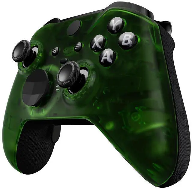 Alt view image 7 of 7 - Clear Green Replacement Faceplate Cover for Xbox One Elite Controller Series 2 (Model 1797), Custom DIY Front Housing Shell Case & Accent Rings for Xbox Elite Series 2 Core Controller @