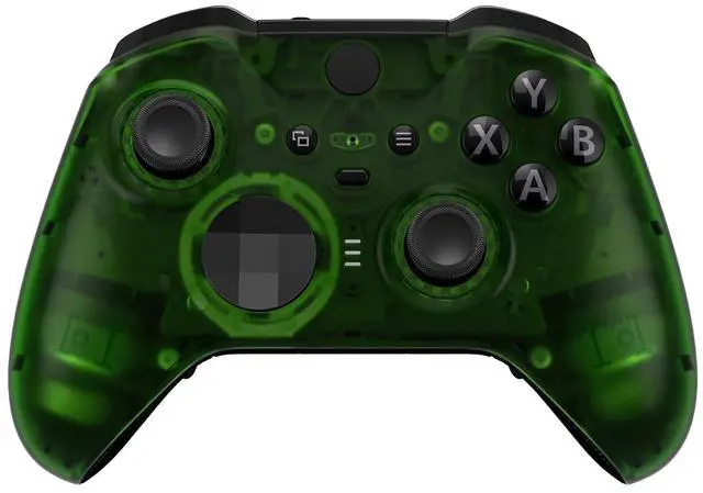 Main image of Clear Green Replacement Faceplate Cover for Xbox One Elite Controller Series 2 (Model 1797), Custom DIY Front Housing Shell Case & Accent Rings for Xbox Elite Series 2 Core Controller @