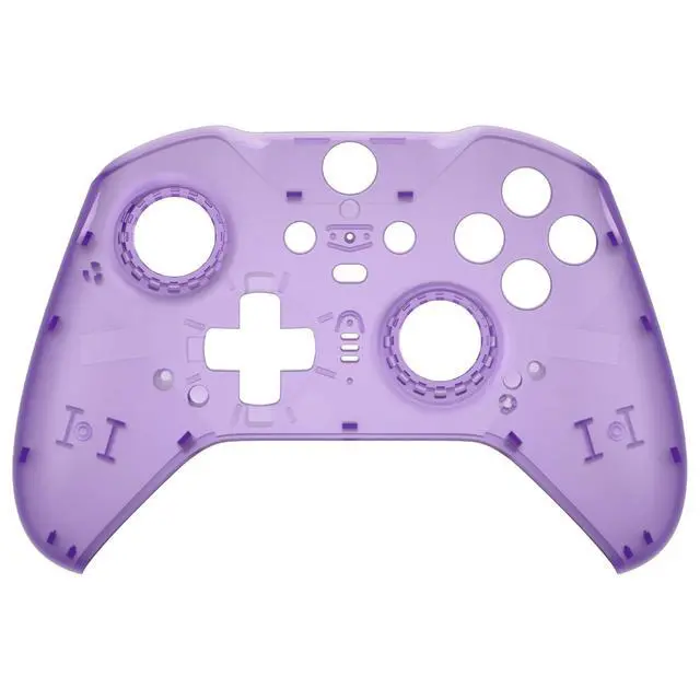 Alt view image 3 of 7 - Clear Atomic Purple Replacement Faceplate Cover for Xbox One Elite Controller Series 2 (Model 1797), Custom Front Housing Shell Case & Accent Rings for Xbox Elite Series 2 Core Controller @