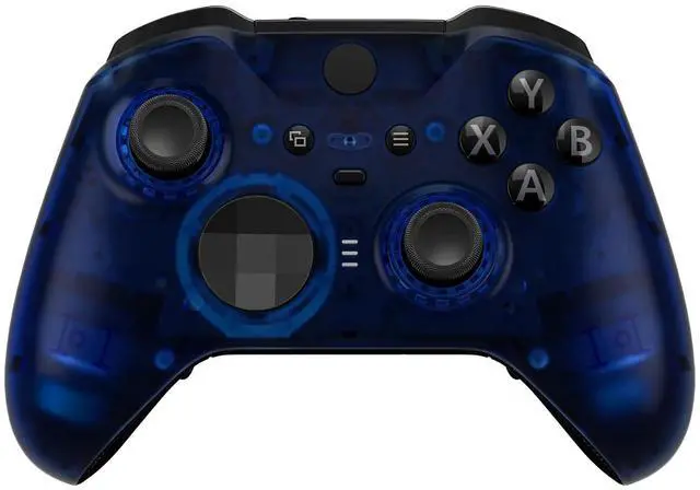 Main image of Clear Blue Replacement Faceplate Cover for Xbox One Elite Controller Series 2 (Model 1797), Custom DIY Front Housing Shell Case & Accent Rings for Xbox Elite Series 2 Core Controller @