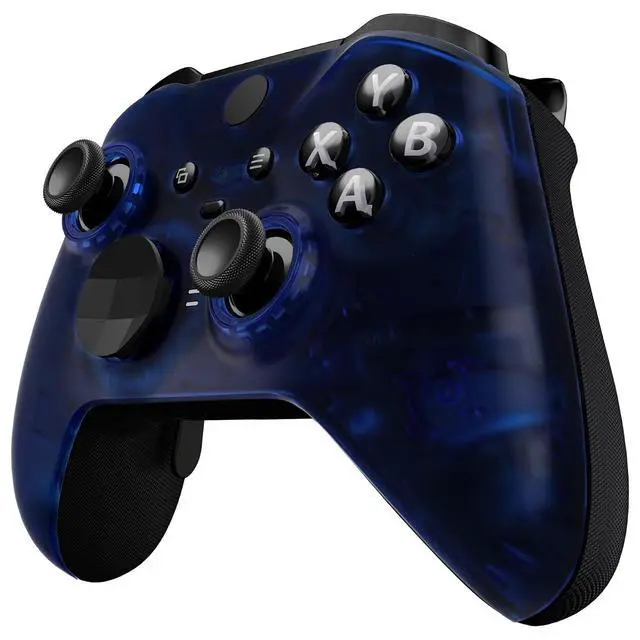 Alt view image 7 of 7 - Clear Blue Replacement Faceplate Cover for Xbox One Elite Controller Series 2 (Model 1797), Custom DIY Front Housing Shell Case & Accent Rings for Xbox Elite Series 2 Core Controller @