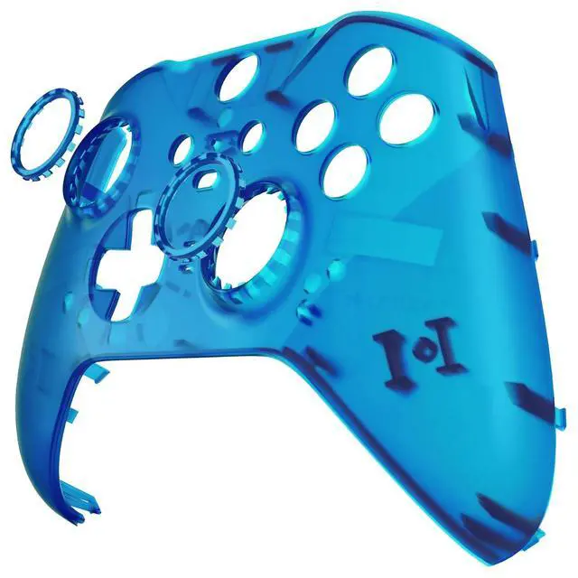 Alt view image 5 of 7 - Clear Blue Replacement Faceplate Cover for Xbox One Elite Controller Series 2 (Model 1797), Custom DIY Front Housing Shell Case & Accent Rings for Xbox Elite Series 2 Core Controller @