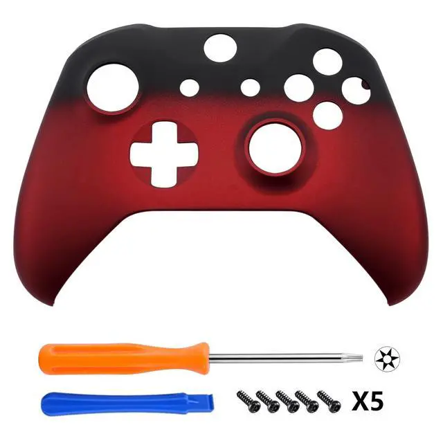 Alt view image 3 of 7 - Shadow Red Faceplate Cover for Xbox One Wireless Controller Model 1708, Soft Touch Front Housing Shell Case for Xbox One S/X Controller @