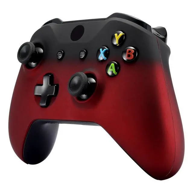 Alt view image 5 of 7 - Shadow Red Faceplate Cover for Xbox One Wireless Controller Model 1708, Soft Touch Front Housing Shell Case for Xbox One S/X Controller @
