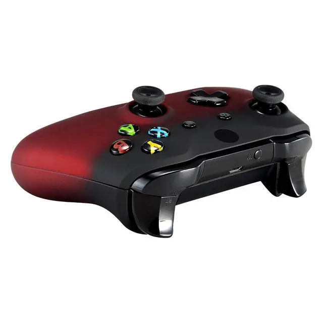 Alt view image 6 of 7 - Shadow Red Faceplate Cover for Xbox One Wireless Controller Model 1708, Soft Touch Front Housing Shell Case for Xbox One S/X Controller @
