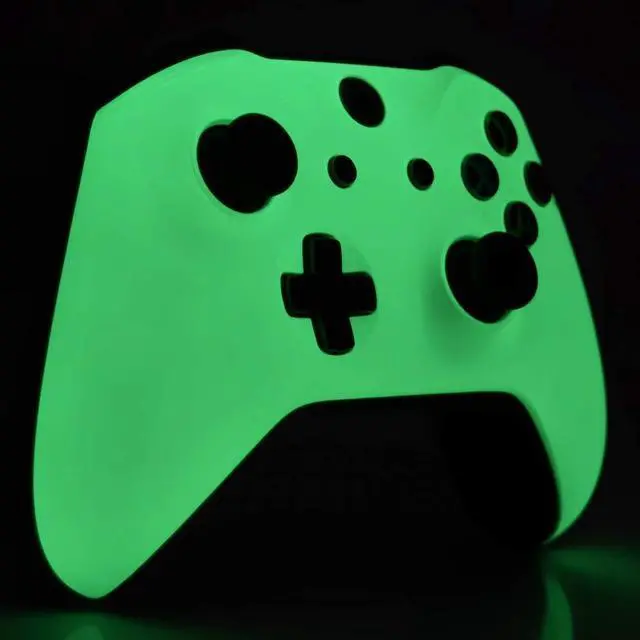 Alt view image 6 of 7 - Glow in The Dark Faceplate Cover Case, Front Housing Shell Replacement Kit for Xbox One S & Xbox One X Controller (Model 1708) - Controller NOT Included @