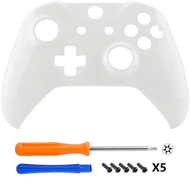 Alt view image 3 of 7 - Glow in The Dark Faceplate Cover Case, Front Housing Shell Replacement Kit for Xbox One S & Xbox One X Controller (Model 1708) - Controller NOT Included @