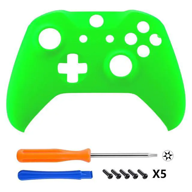 Alt view image 3 of 7 - Neon Green Soft Touch Grip Front Housing Shell Faceplate for Xbox One X S Controller Model 1708 - Controller NOT Included @