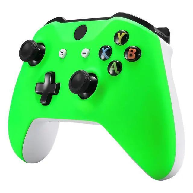 Alt view image 4 of 7 - Neon Green Soft Touch Grip Front Housing Shell Faceplate for Xbox One X S Controller Model 1708 - Controller NOT Included @